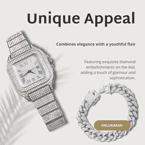 Montre diamants robuste cadran carré 40mm pour garçon actif