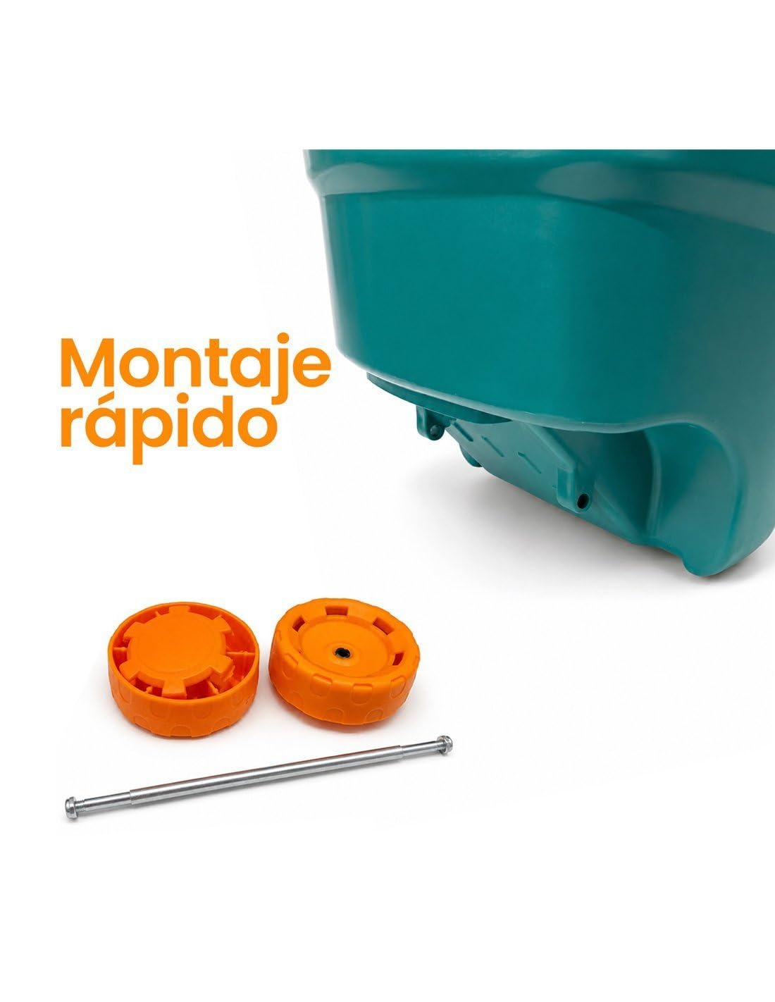 JARDIN202 - Carrito Multiusos de 68 litros Verde/Naranja Jardín, Recolección y Transporte, PVC de Alta Resistencia | 68 litros