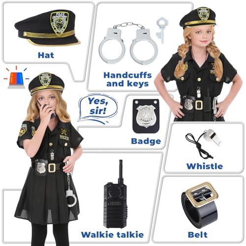 Disfraz Completo de Policía para Niñas Talla M miniatura 4