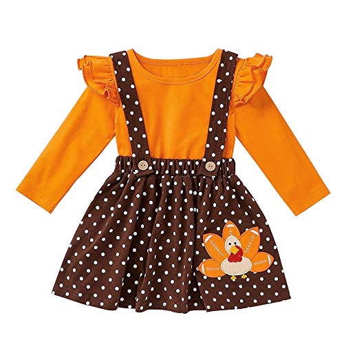 XFGLCK Toddler Kids Baby Girl Thanksgiving Clothes Outfit Ruffle ...