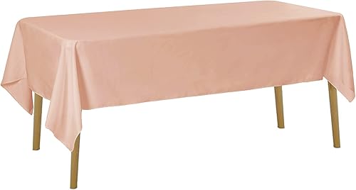 Miniatura 4 de Mantel rectangular de poliéster lavable de 60 x 120 pulgadas, resistente a las manchas y a las arrugas, mantel de tela decorativa para mesa de