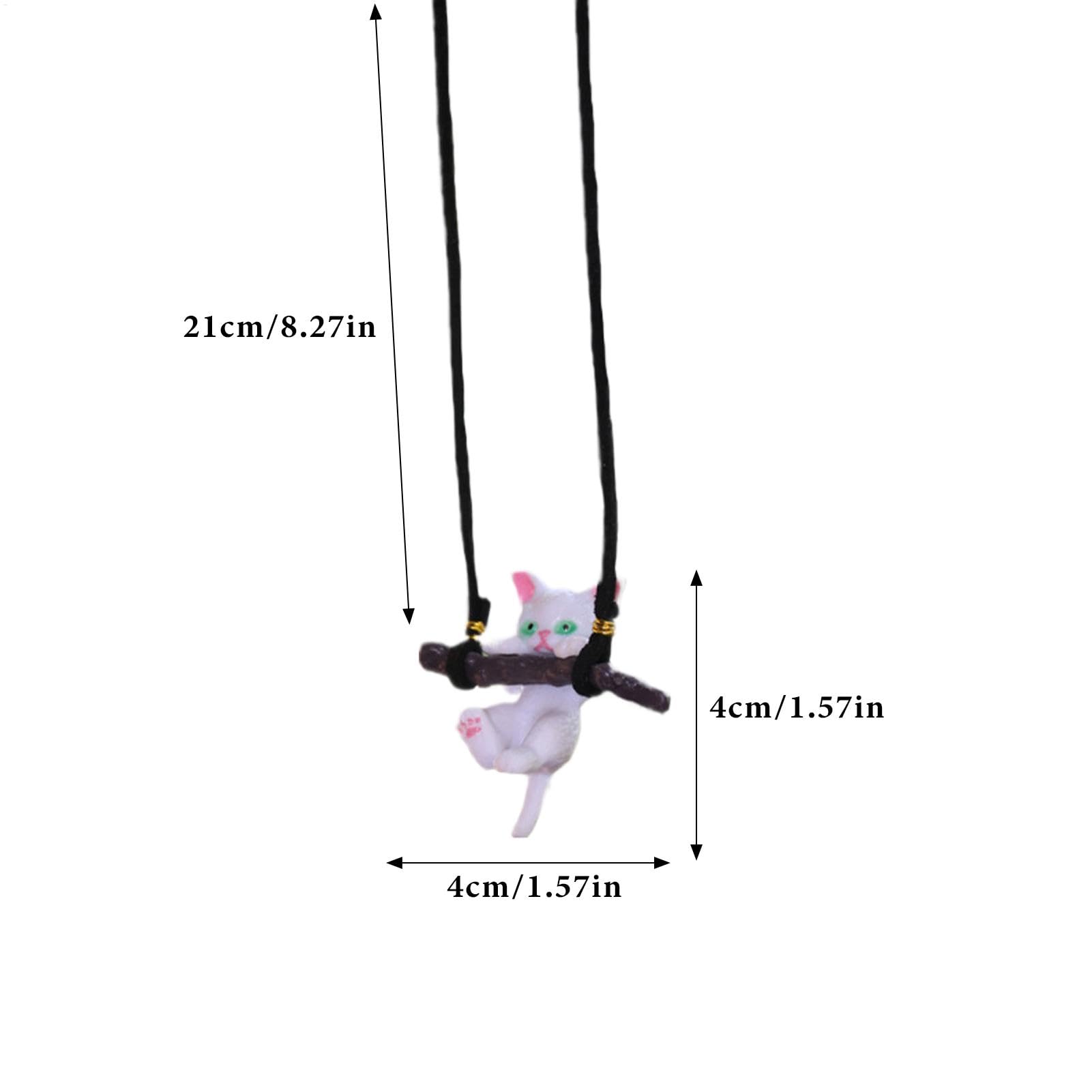 Cat Car Pendant Mirrors Hangable Accessories Cute Branch Kitten Charm For Rearview Mirror Auto Interior Decor 4 Inches Pink
