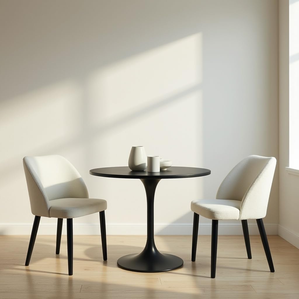 Aykah Capri Dining Chairs Set of 2, Modern Upholstered Dining Room Kitchen Side Chair with Metal Legs, Space Saving, Easy to Assemble (Pistachio Cream, Pistachio Cream)