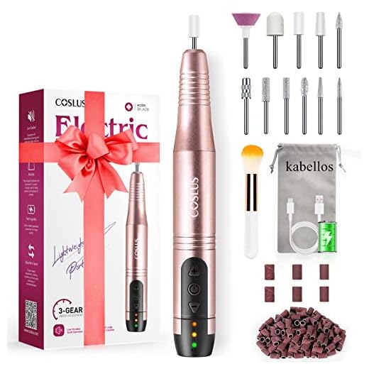 COSLUS Draadloze draagbare elektrische nagelfrees, 11-in-1 professionele manicure en pedicureset, elektrische nagelvijl voor gelnagels en acrylnagels, nagelvormen, verwijderen van eelt