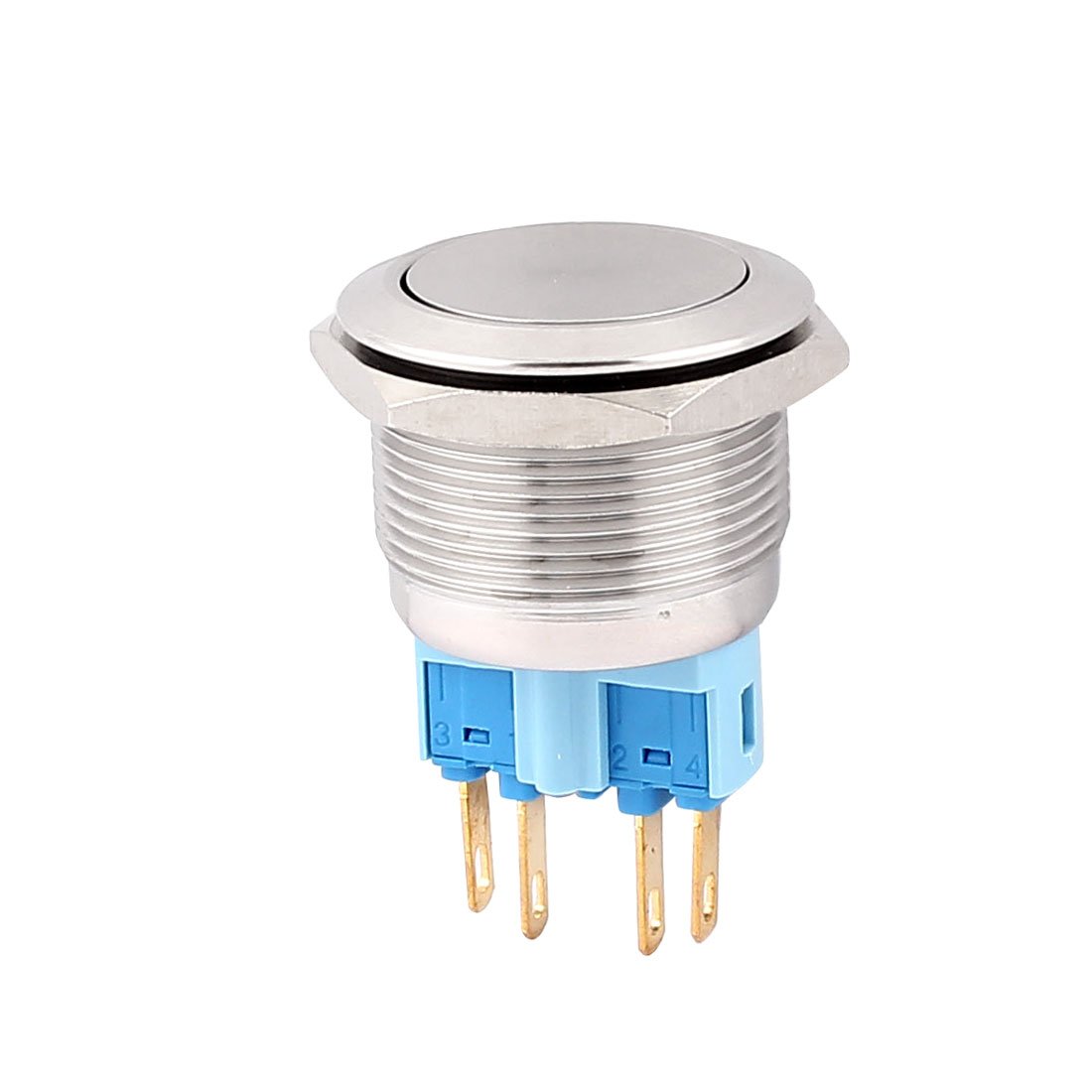 Aexit 22mm Mounted Wall Switches Thread 4 Pins DPST Momentary Push Dimmer Switches Button Switch