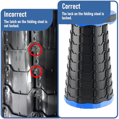 Image of Doseno Upgraded Foldable Stool Thickened Set of 2, Portable Collapsible Stool Retractable Stool, Foldable Portable Collapsible Chair for Fishing, Hiking Tours, BBQ, Parties, Outdoor Activities (Blue)