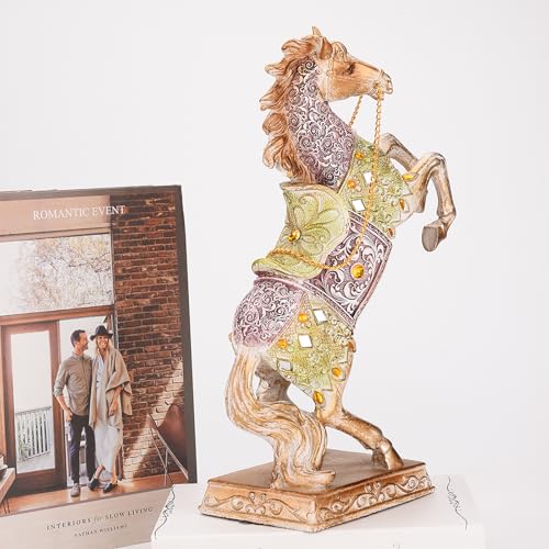 Estatua de Caballo Saltando de Resina Colorida 13'' miniatura 5