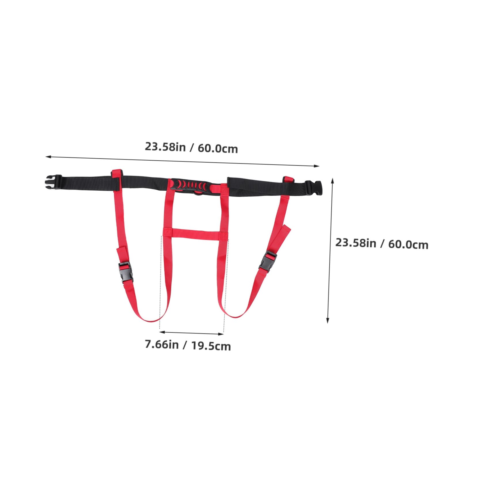 VANZACK Ski Training Belt Skiing Practice Strap for Beginner Outdoor Skiing Harness Portable Ski Training Harness Skiing Straps Skating Harness Red Plastic Buckle