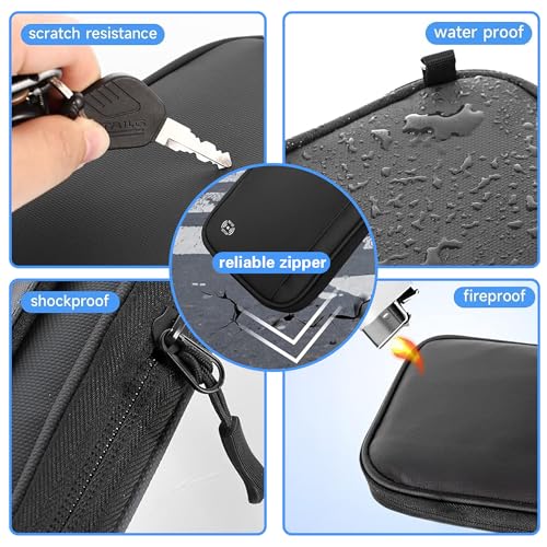 Travel Wallet Passport Holder, Family Passport Holder with RFID Blocking, Portable and Foldable Unisex Travel Essentials,Waterproof Used for Money, Flight Tickets Credit Card, Men and Women (Black)3