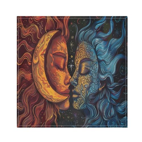Yettasbin servilletas de tela boho sol luna set x6 50.5x50.5 cm miniatura 6