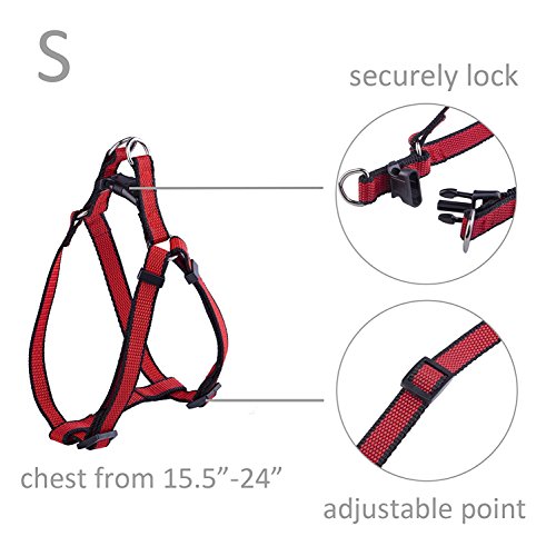 image for FakeFace Pet Dog Leash Harness Collar Set, Heavy Duty Nylon Braided Le