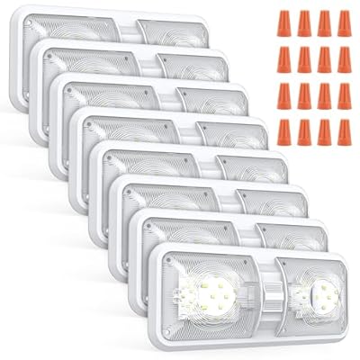 Aaleds RV Lights Interior, 12 Volt Led Lights 1000LM, Camper Lights 8W, RV Led Lights Interior Fixtures 12V, RV Ceiling Dome Light with Switch for RV/Camper/Trailer/Boat/Car (Natural White, 8Pack).