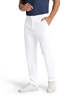 Mens Classic Fit Golf Pants Stretch Dress Pants 30''/32''/34'' Lightweight Casual Suit Pants with Pockets
