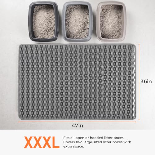 Image of 2Packs Cat Litter Mat 47 inchx36 inch, XL Litter Mat for Litter Box Mat