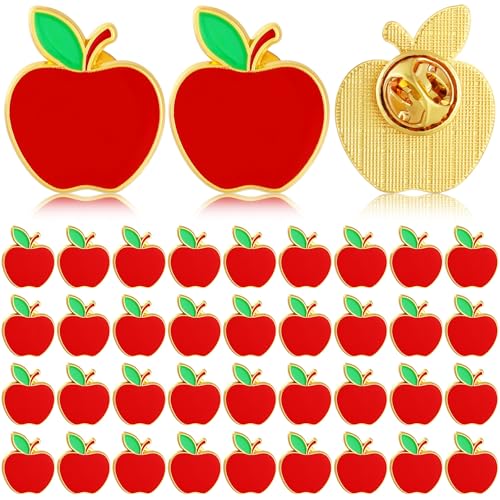 Hoteam Back to School Apple Pins for Student Enamel Lapel Pin Teacher Appreciation Gift in Bulk Brooches for Teachers Gifts
