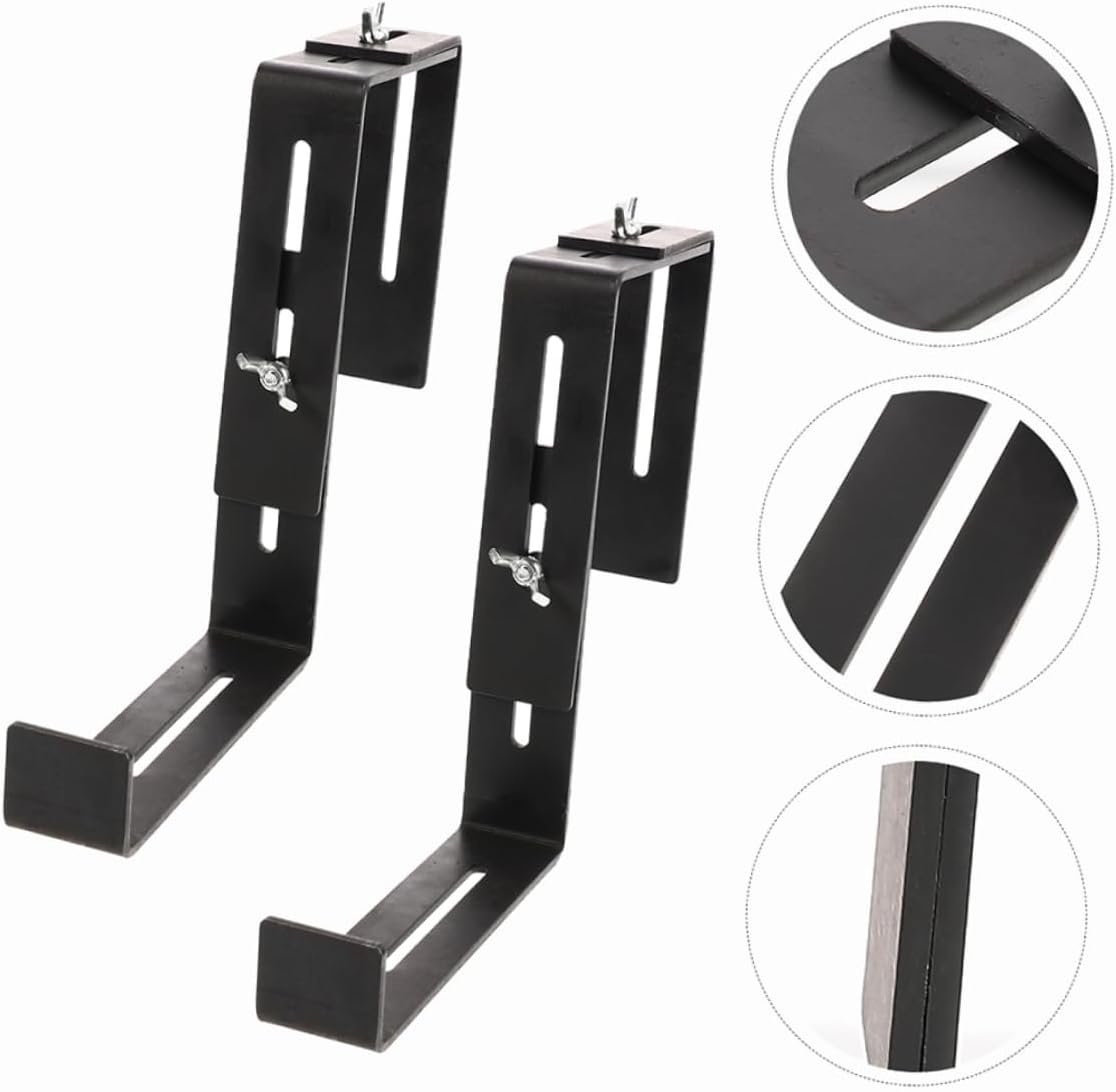 BESTonZON Flower Pot Stand for Outdoor Railing 4-Piece Deck Mount Bracket Hanger for Square Planters Sturdy Plant Holder Easy Installation for Gardens and Balconies