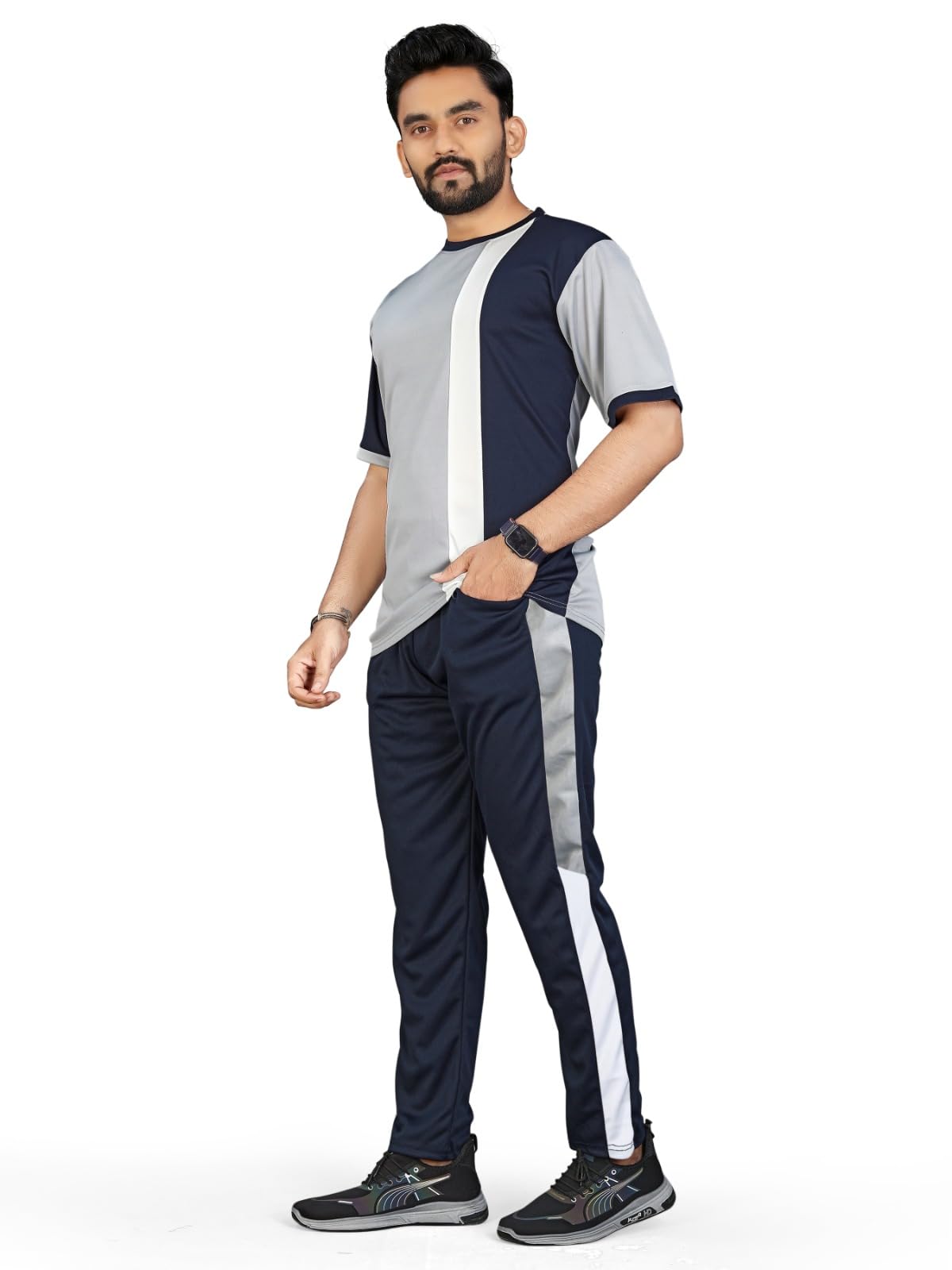 Cotton Blend Night Suit/Summer Suit for Men, Stylish Regular Fit Half Sleeves T-Shirt & Lower Set | Soft Cord-Set Track Suit for Boys | Ideal for Casual Outings, Gym, Workout