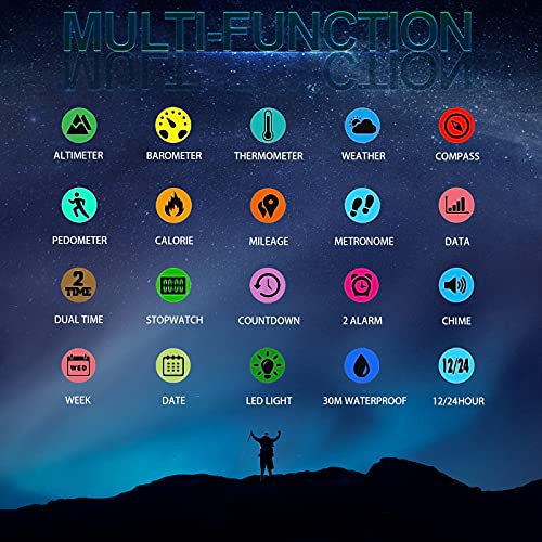 Winkonmu 1427-BLACK Military Watches With Compass Altimeter Barometer Pedometer Thermometer thumb #5