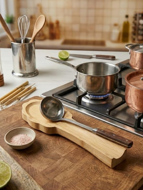 Mucit Home Bambu Çiçek Kaşık Altlığı / Kaşıklık