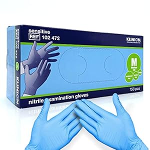 Klinion Onderzoekhandschoen Sensitive Nitrile Poedervrij M, 150 Stuk