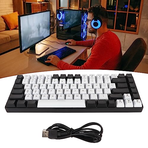 ALQSIM Tastiera da Gioco retroilluminata RGB a 84 Tasti Tipo C Tastiera Meccanica ergonomica Curva for WinXP Win10 con Laptop MacOS X (Bianco) qoubdzw2vs-11(White)