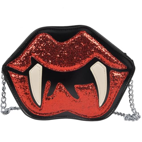 Halloween Lip Devil Purse - Novelty Halloween Lip Handbag Crossbody Bag for Women Gothic Gift Candy Shoulder Bag