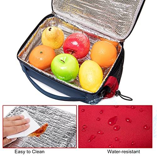 Weiatas Kids Lunch Bag Small Insulated Lunch Box For Boys Girls Toddlers Back To School, Reusable Children Lunch Cooler Tote Bag With Removable Shulder Strap & Pocket (Red) #TOP4