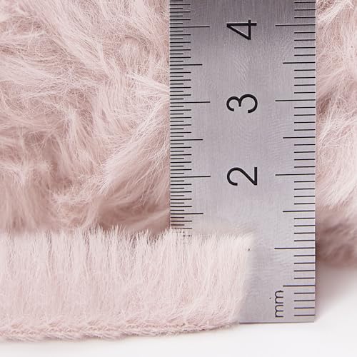 Image of NICEEC Faux Fur Yarn Super Soft, Chunky & Fluffy, Eyelash Yarn for Crochet & Knitting(Total Length 210yds /10.6oz) - Pale Pink /300g