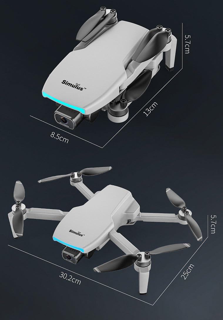 Simulus Drone GPS pieghevole GH-290.fpv con videocamera 4K, gimbal a 2 assi, motore brushless e Wi‑Fi