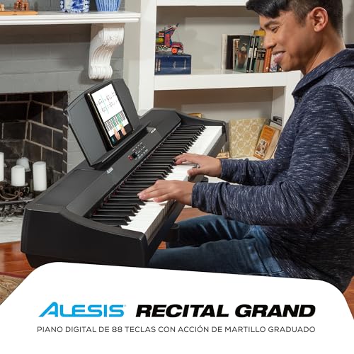 Miniatura 8 de Alesis Recital Grand - Piano Eléctrico Digital De 88 Teclas Contrapesadas Con Acción De Martillo, Teclado Piano Con Pedal Piano Y Altavoces