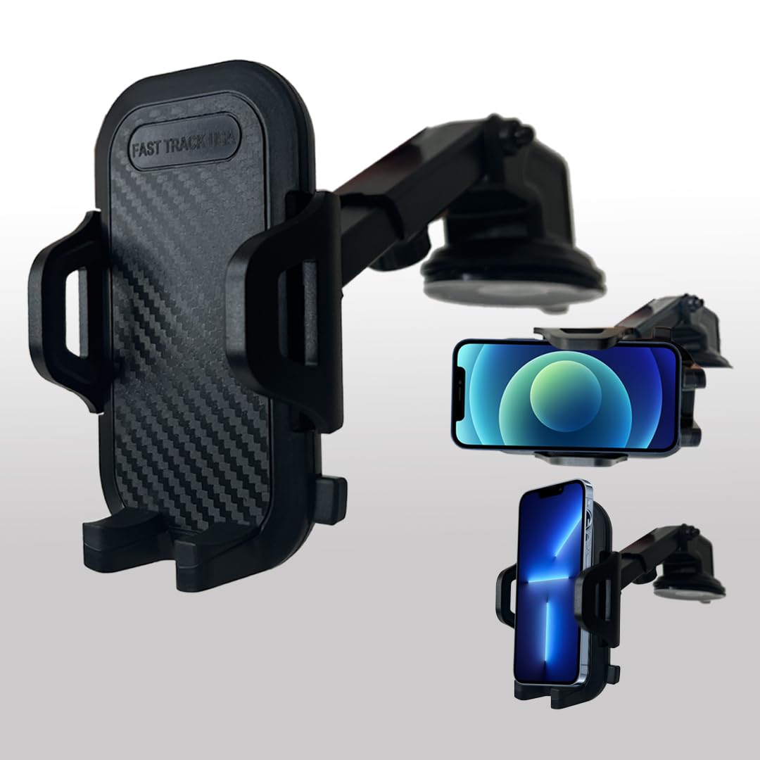 Soporte de teléfono para coche, versión 2020, ajustable, cuello largo, adaptable, para parabrisas, salpicadero y escritorio de oficina. Compatible con cualquier smartphone