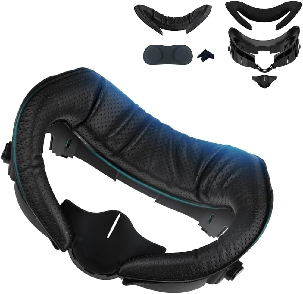 Facial Interface & Face Pad Cushion Compatible with Oculus/Meta Quest 3 - Meta Quest 3 Accessories Ice Silk Cotton, Lens Protector