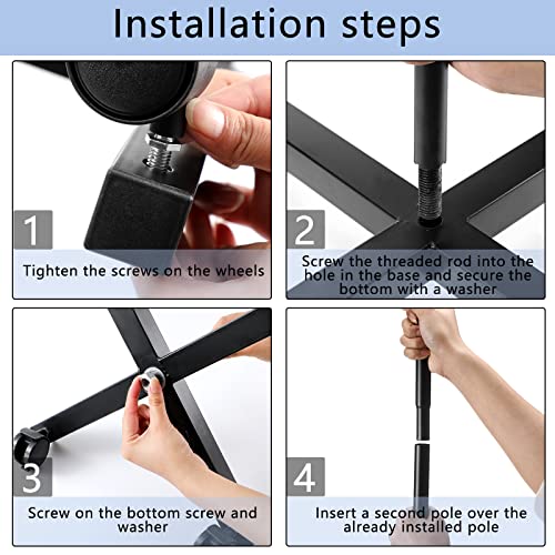 2 Pcs Retail Display Stand 7 Tier Spinner Display Rack Hats Jewelry Keychain Craft Show Rack with Hooks for Malls, Showroom, Retail Store Mall Business (Black)