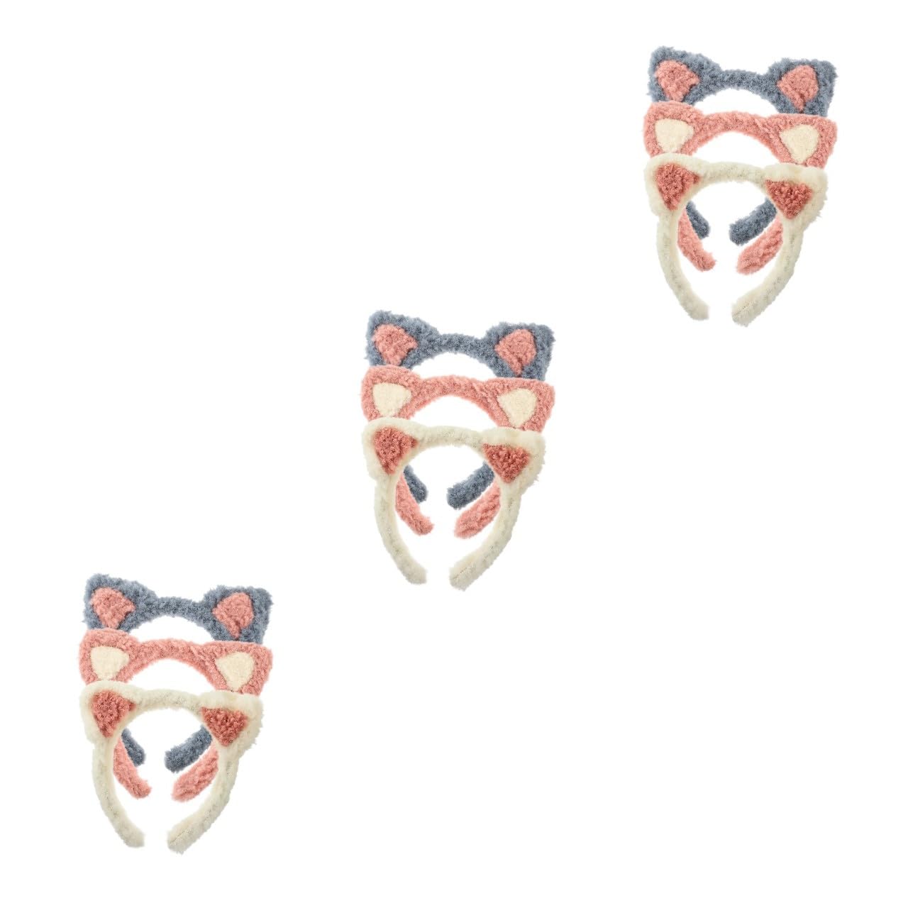 minkissy 9pezzi Fasce Per Trucco Con Orecchie Di Gatto Headband Per Skincare e Lavaggio Viso Per Donne Morbido e Divertente Per Spa e Bellezza