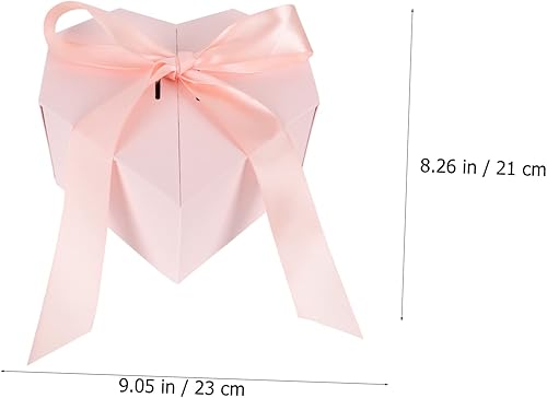 Miniatura 8 de HOMSFOU Caja de regalo de amor, bolsa de dulces de flores, relleno de calcetines, caja de regalo con forma de corazón de chocolate, caja de regalo