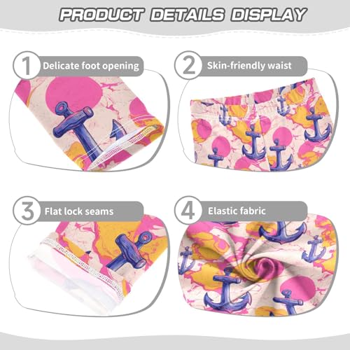 Watercolor Anchors Tie Dye Girls Leggings Soft Stretch Workout Yoga Dance Pants for Kids Casual Tights3