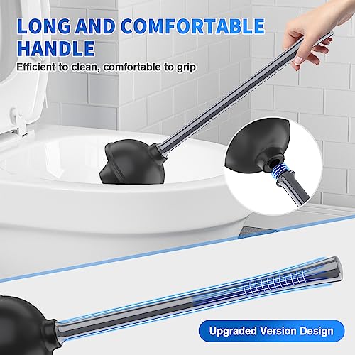 Toilet Plunger and Brush, Bowl Brush and Heavy Duty Toilet Plunger Set with Ventilated Holder, 2-in-1 Toilet Brush and Plunger Combo for Bathroom Cleaning (Gray, 1 Set) - Thumbnail 6