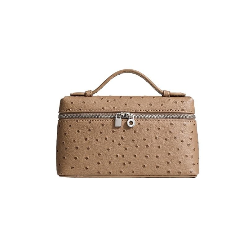 Sac motif d'autruche élégant rigide style boîte bento pour femme