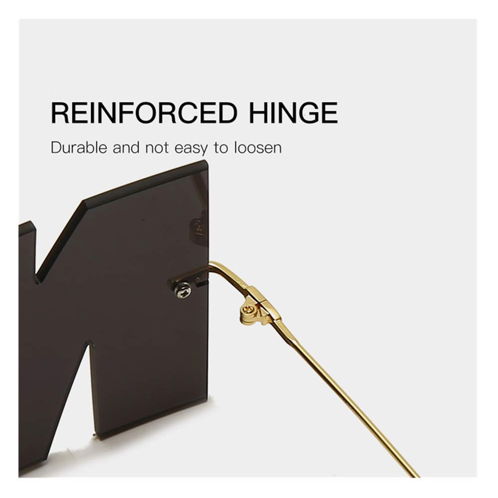 Carta NINGUNA Fiesta Rimless Irregular diseño gafas de sol para hombres/mujeres UV400 Streetwear Eyewears, Morado (Púrpura), Talla única