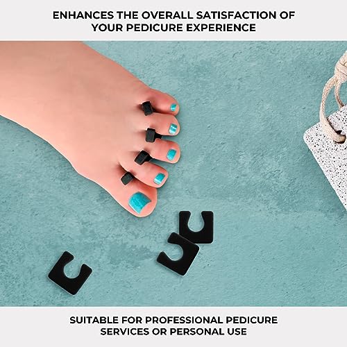 forpro sole toe separators - black luxurious foam separators - individual toe separators for pedicures  144-count