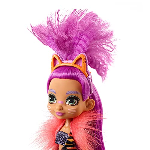 Cave Club GNL84 - Roaralai Puppe (25,4 cm, lila Haar) bewegliche, prähistorische Modepuppe mit Hausdinosaurier und Zubehör, Geschenk für Kinder ab 4 Jahren – Bild 4