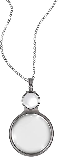 Collar de lupa, 10 lupa, colgante de lupa vintage, joyería de lectura para libros, manualidades, joyas, pasatiempos (blanco) disponible en Yaxa Colombia