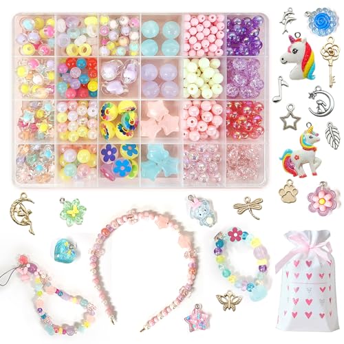 【無料ラッピング付・日本中小企業企画】 メイキンビーズ アクセサリーキット ビーズ ビーズセット カチューシャ 子供 誕生日プレゼント 女の子 4歳 5歳 6歳 小学生 (夜明)
