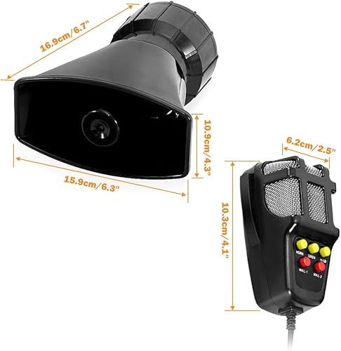 Miniatura 9 de 100 W 12 V 7 tono sonido sirena coche altavoz micrófono sistema PA emergencia sonido amplificador