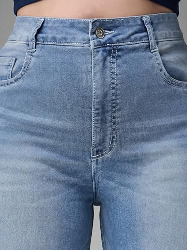 Image of Miss Chase A+ Women's Bootcut High Rise Regular Length Stretchable Denim Jeans