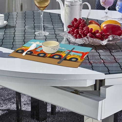 Set de table enfant lavable motif pelleteuse pour protéger la table - 5