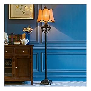 Indoor Traditionele LED-vloerlamp, klassieke staande lamp met stoffen tint, elegante hoge poollamp voor woonkamer…