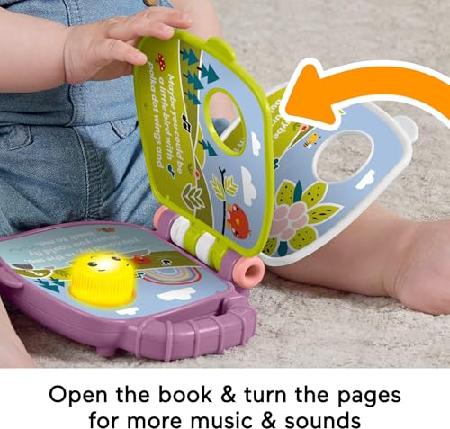 image for Fisher-Price Baby Toy Purple Monkey Musical Storybook with Lights & So