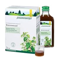 Schoenenberger - Brennnessel naturreiner Heilpflanzensaft - 3x 200 ml Glasflasche - natürliche Linderung für Harnwege und Gelenke - freiverkäufliches Arzneimittel - bio