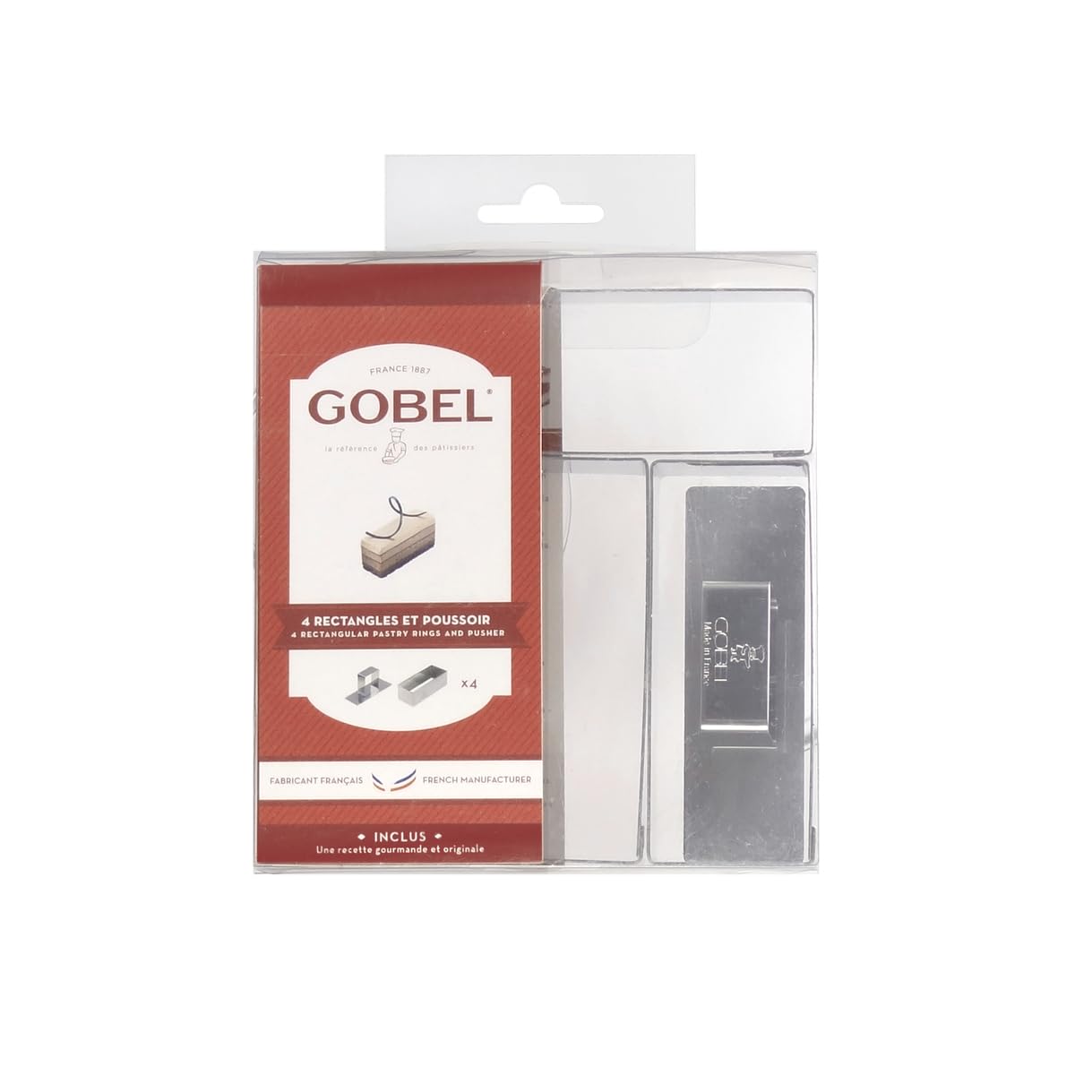Gobel 881 780 4 unità Rettangolare in Acciaio Inox a Forma di Interruttore